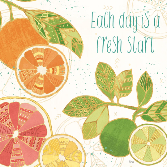 Citrus Splash IV by Veronique Charron - Wrapped Canvas Typography Print