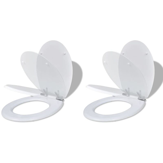 Toilet Seats with Soft Close Lids 2 pcs mdf White VDTD18775 - Topdeal