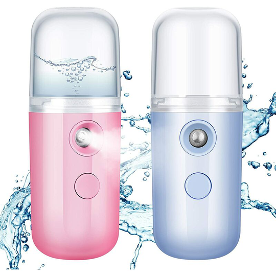 Ilovemilan - 2 Pieces Nano Facial Mister 30 ml Mini Face Humidifier Portable Facial Sprayer usb Rechargeable Handy Skin Care Machine for Face