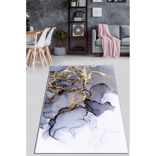 Anglo Ola De Oro Shaggy Black/White Rug
