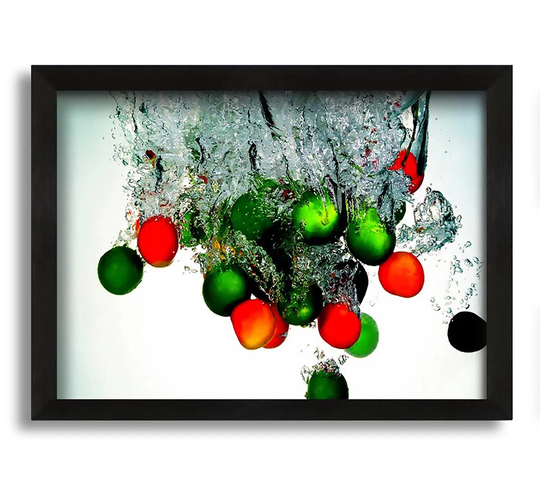 Water Splash Fruit - Picture Frame Graphic Art on Canvas