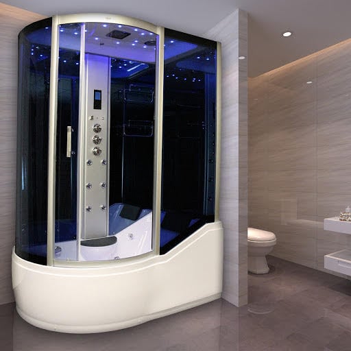 Insignia Whirlpool Bath Steam Shower Cabin 1700 x 900mm - Silver Frame Right Hand