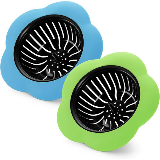 Sunflowergb - 2 Pack Sink Strainer for Kitchen Sink Drain Silicone Sink Stopper Garbage Disposal Stopper Drain Stopper 4.5' Diameter