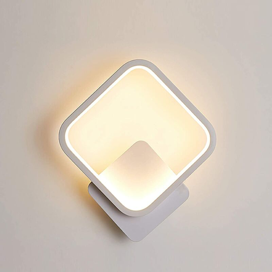 Indoor Wall Light led Square Wall Lamp 16W Warm White Modern Wall Light Fixture for Hallway Bedroom Living Room Staircase [Energy Class e]