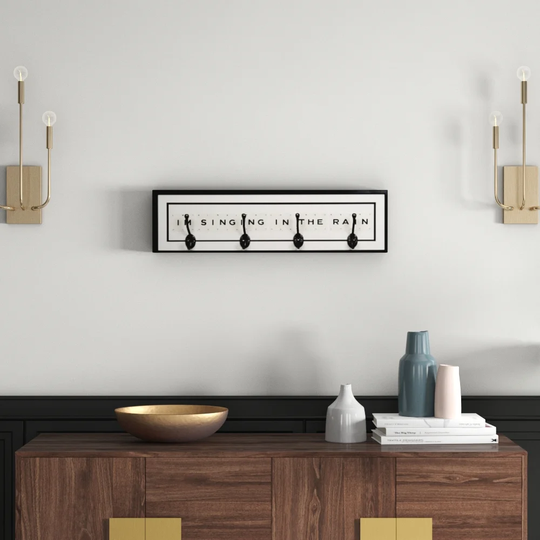 'I'm Singing in the Rain Typography' Framed Textual Art on Wood