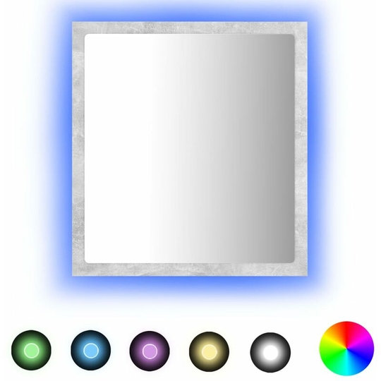 Vidaxl - led Bathroom Mirror Concrete Grey 40x8.5x37 cm Acrylic Grey