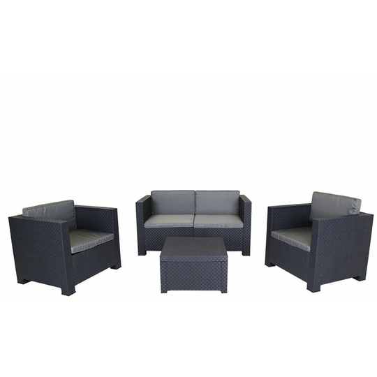 Charles Bentley Shaf Diva Comfort Lounge Set Includes Sofa, Armchairs & Table - Grey