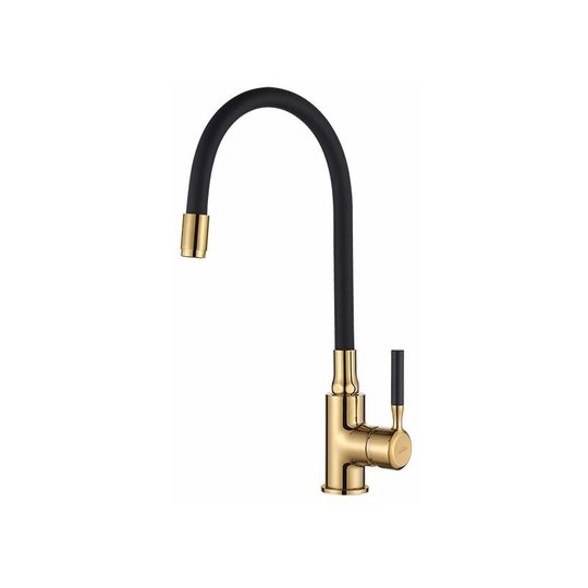 Black/Gold Brass Flexible Spout Kitchen Mixer Tap Tall Elegant Faucet