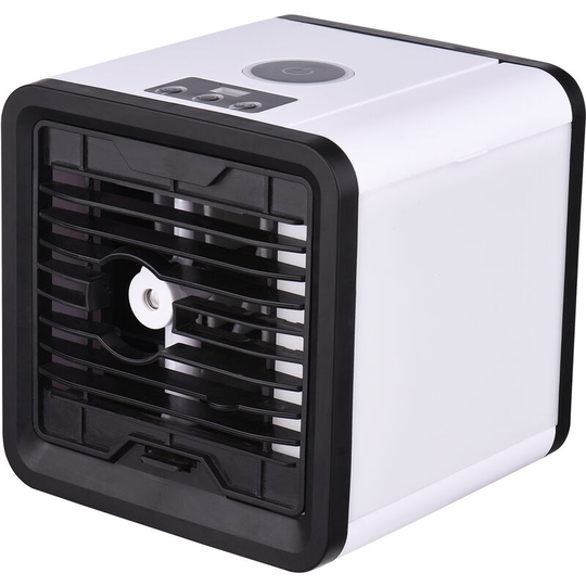 Asupermall - Evaporative Portable Cooling Fan Mini Air Conditioner Fan Personal Desktop Air Cooler Humidifier with 3 Wind Speeds Water Sink led Light