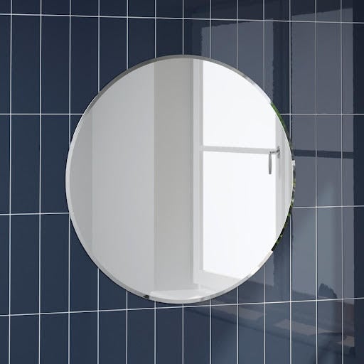 Alpine Glacies Round Bevelled Edge Bathroom Mirror - 600 x 600mm