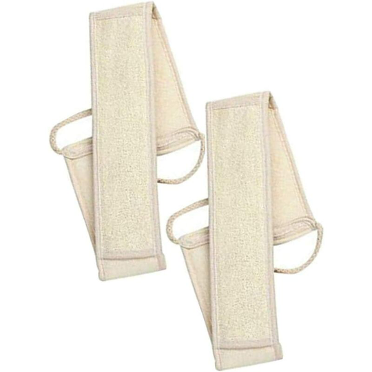Back cleaning sponge, loofah washing machine, shower, bath, peeling, massage and body care with natural and biodegradable substances, massage strap,