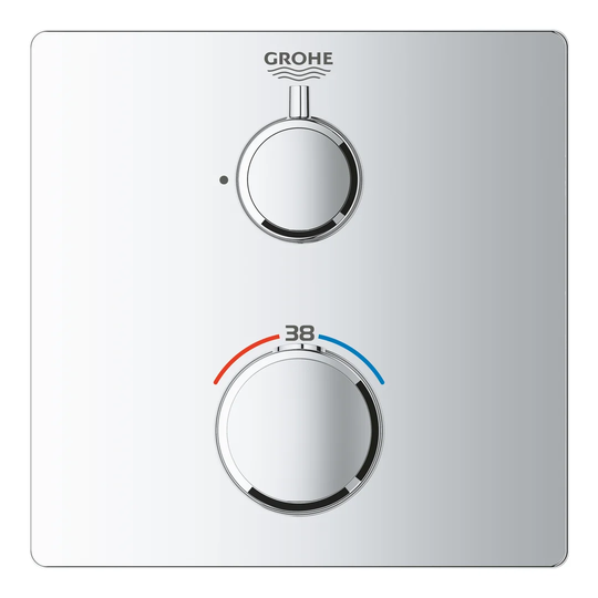 GROHE Grohtherm thermostatic shower mixer trim set, concealed installation, chrome, 24078000