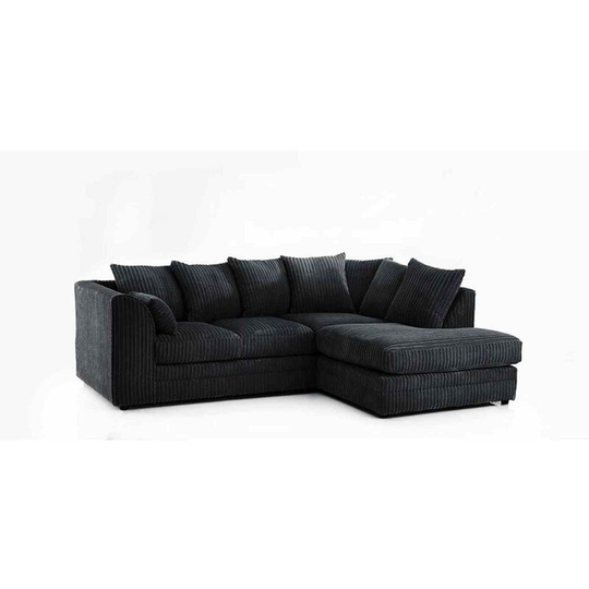 Darcey Right Hand Facing Corner Sofa - Black