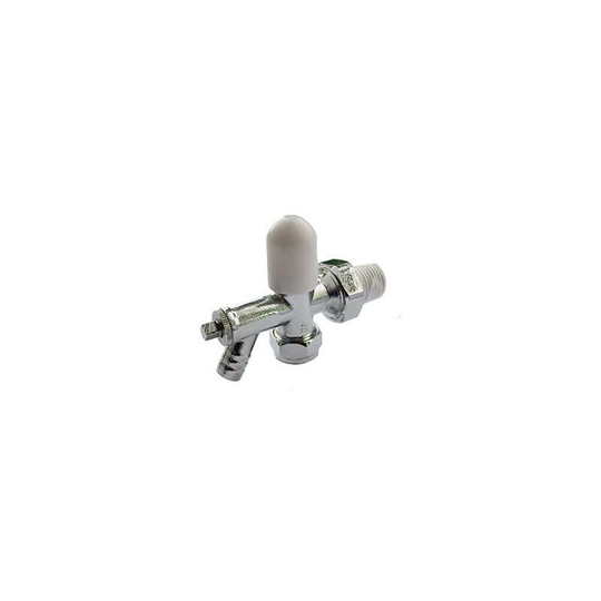 Oracstar Chrome Radiator Valve Angled Drain Off - 15mm x 1/2"