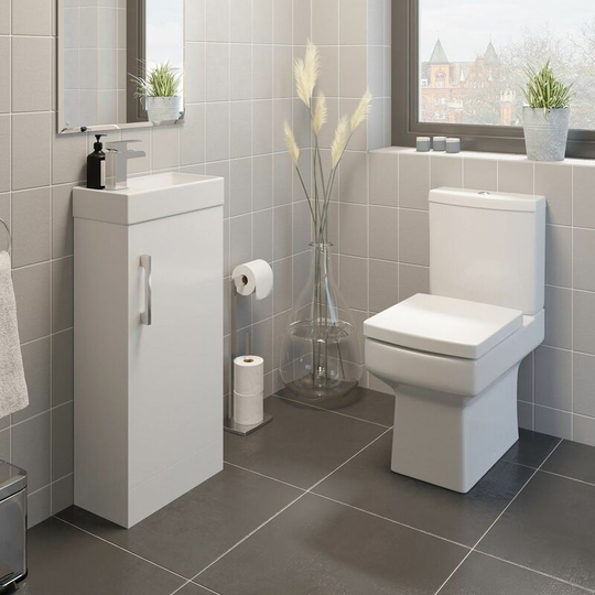 Royan Toilet and 400mm Kompakt Vanity Unit - White