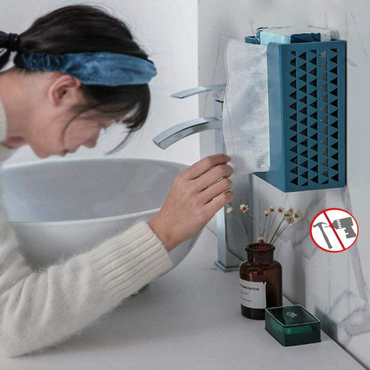 Toilet Paper Holder, Toilet Paper Holder Without Punch, Toilet Paper Holder for Bathroom and Kitchen, Paper Towel Holder (Blue-1pack)