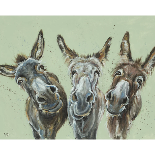 'Wise Asses' by Louise Brown - Wrapped Canvas Painting Print