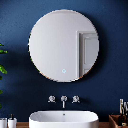 Round Illuminated led Bathroom Mirror Touch Sensor + Demister 600 * 600 mm - Elegant