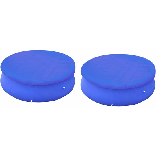 Pool Covers 2 pcs for 360-367 cm Round Above-Ground Pools vidaXL - Blue