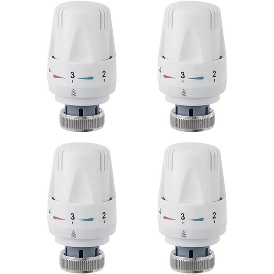 Hiasdfls - Radiator head, 4 pieces Radiator valve head, M30 x 1.5 Thermostatic faucet Radiator, thermostatic head for washroom wc Bathroom