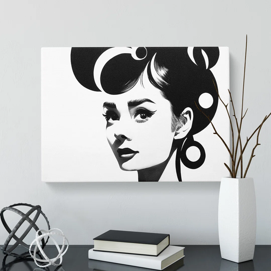 Audrey Hepburn Monochrome Vol.4 - Wrapped Canvas Graphic Art