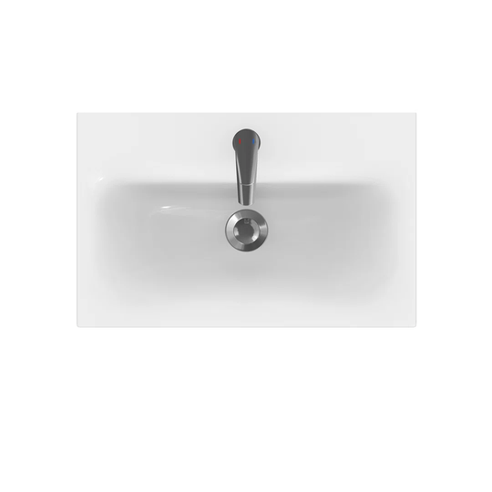 Moduo White Ceramic Rectangular Bathroom Sink with Overflow