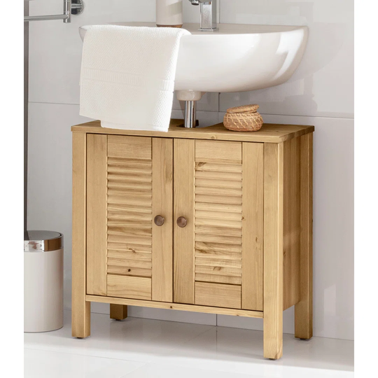 Ayanna 59Cm W x 57Cm H x 30Cm D Solid Wood Free-Standing Bathroom Cabinet