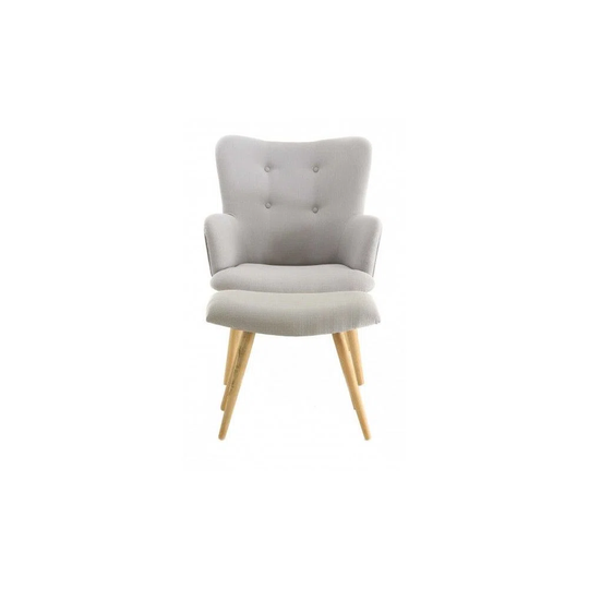 Armchair With Footstool Stockholm Gray