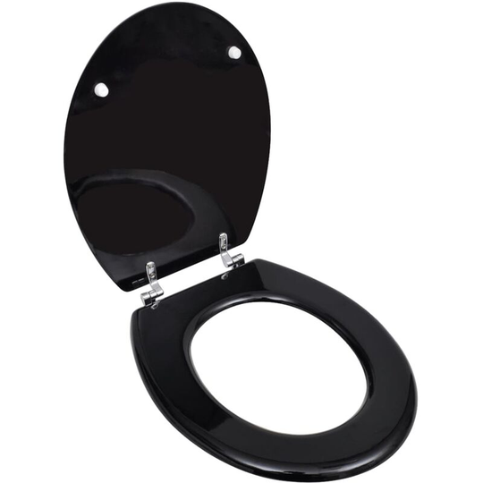 Wc Toilet Seat mdf Lid Simple Design Black - Black