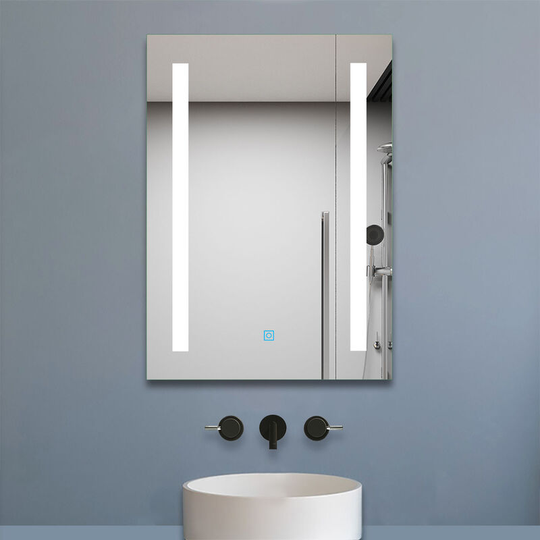 600 x 800 mm Vertical Illuminated led Bathroom Mirror Touch Sensor + Demister