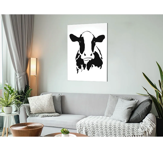 Here's Looking at You Cow - Unframed Graphic Art on Metal