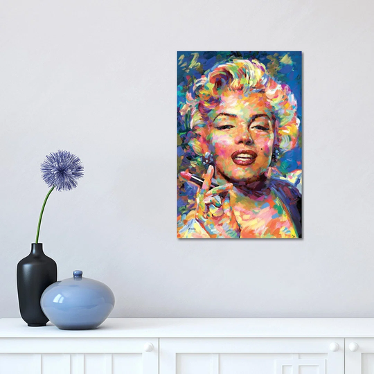 Marilyn Monroe II by Leon Devenice - Wrapped Canvas Painting