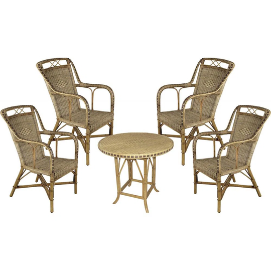 Dellroy Rattan Wicker 4 - Person Seating Group