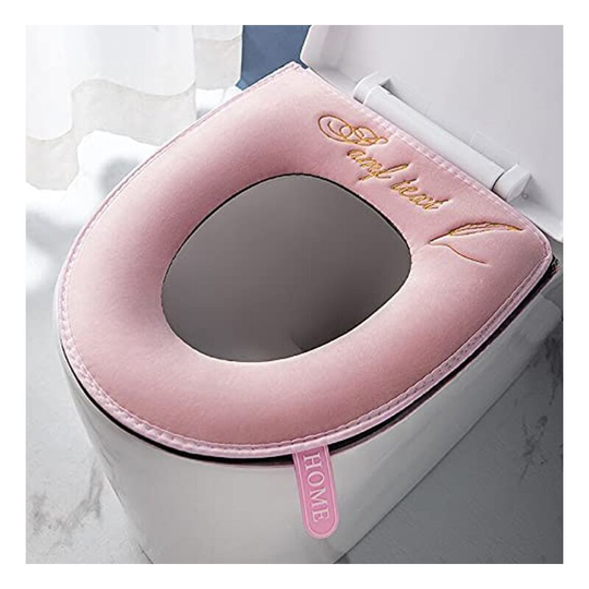 2 Pack Thicker Soft Toilet Seat Covers Toilet Seat Covers Toilet Seat Cover Soft Thick Cushion Washable Fits All Oval Toilet Seats,Pink