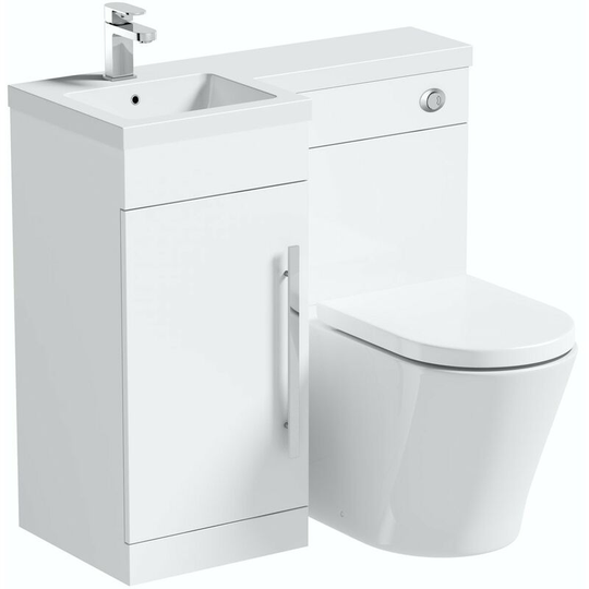 MySpace white left handed combination with contemporary back to wall toilet - White - Orchard