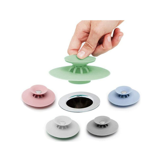 Set of 5 silicone drain plugs for bathtub, sink, shower