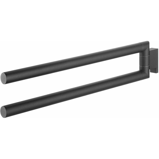 2 Arm Towel Rail Bold Matt Black Tiger Black