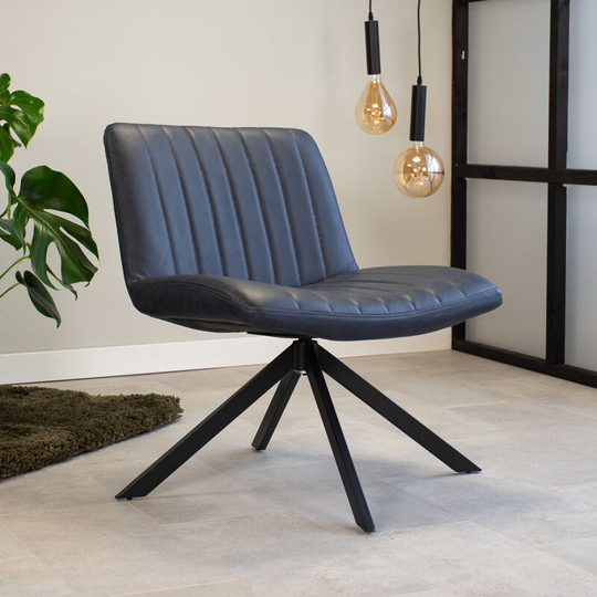 Industrial swivel Armchair Leon Blue - Blue