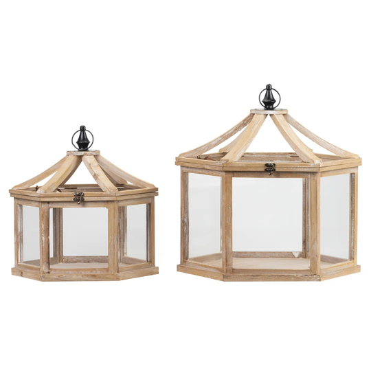 Set 2 Lantern Antique 50x44x51/40x35x41 Cm