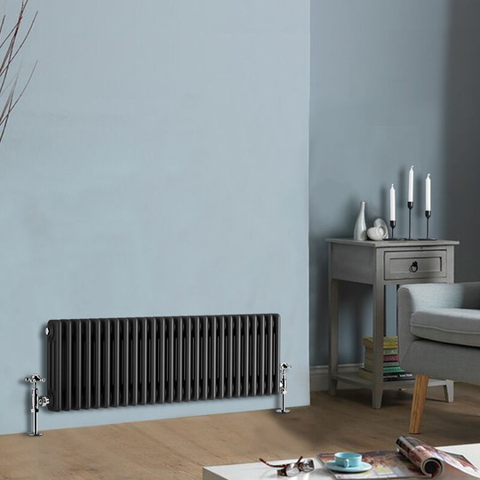 NRG - Traditional Cast Iron Style Radiator Anthracite Central Heating Rads Horizontal 3 Column 300 x 1190mm