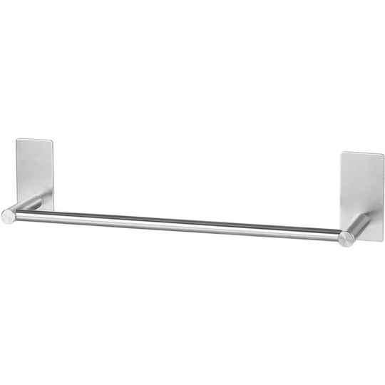 Adhesive Towel Rack Wall Mounted Stainless Steel Bathroom Towel Rack 40cm Self Adhesive Towel Rack Towel Holder, Matte Silver