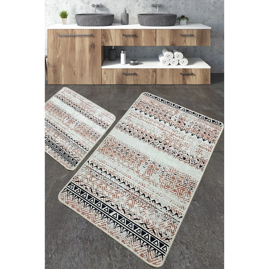 Limnia 2 Piece Rectangle Bath Rug Set