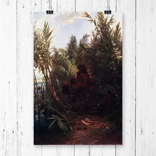 'Pan in the Reed' by Arnold Bocklin Graphic Art