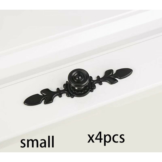 4pcs Retro Style Zinc Alloy Drawer Handle Furniture Handle Drawer Cabinet Cabinet Home Decor with Screw (Small Black)