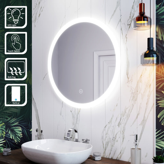 Ambient Light Mirror Round Bathroom Mirror 700x700mm Acrylic Mirror - Elegant
