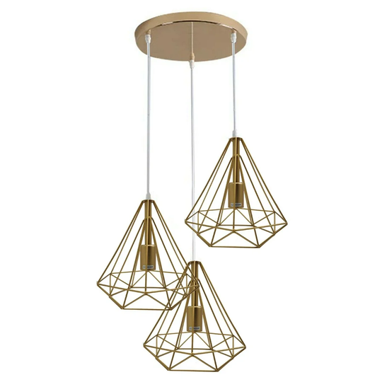 Marshall 3-Light Cluster Geometric Pendant with PVC Accents