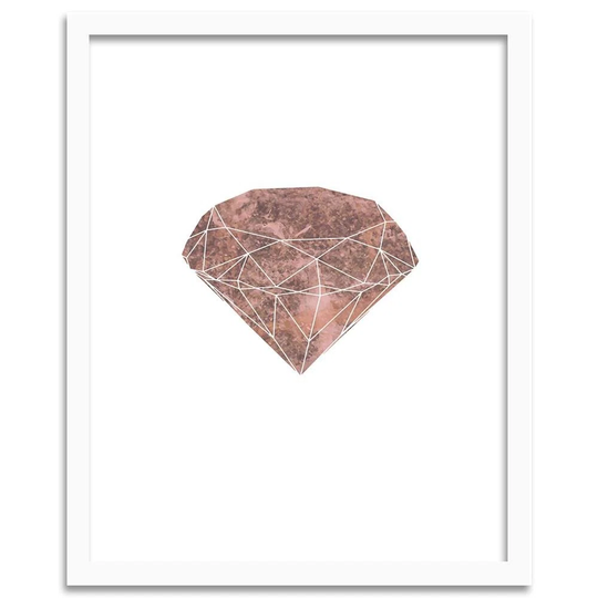 'Pink Diamond' - Picture Frame Graphic Art Print on Paper
