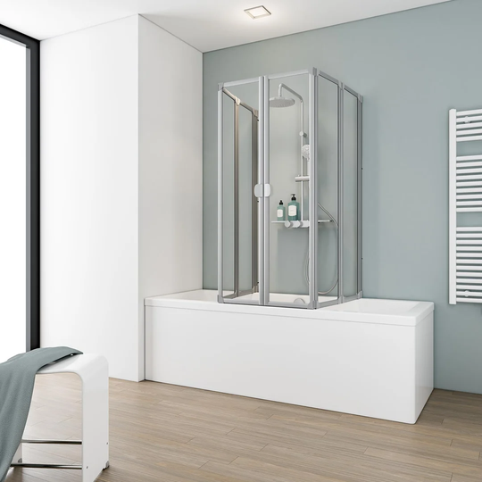 Komfort Straight Glass Bifold Bath Screen