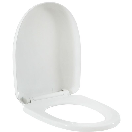 Legend - White Traditional Bottom Fix Curved Soft Close Toilet wc Seat - 360mm x 455mm - Milano