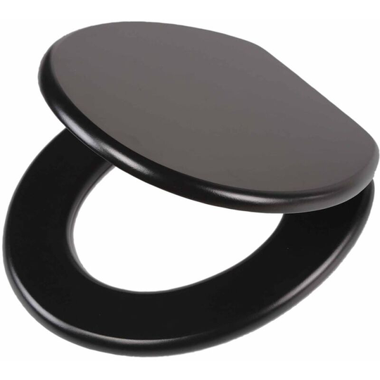 Toilet Seat Leatherlook mdf Black 252540746 Tiger Black